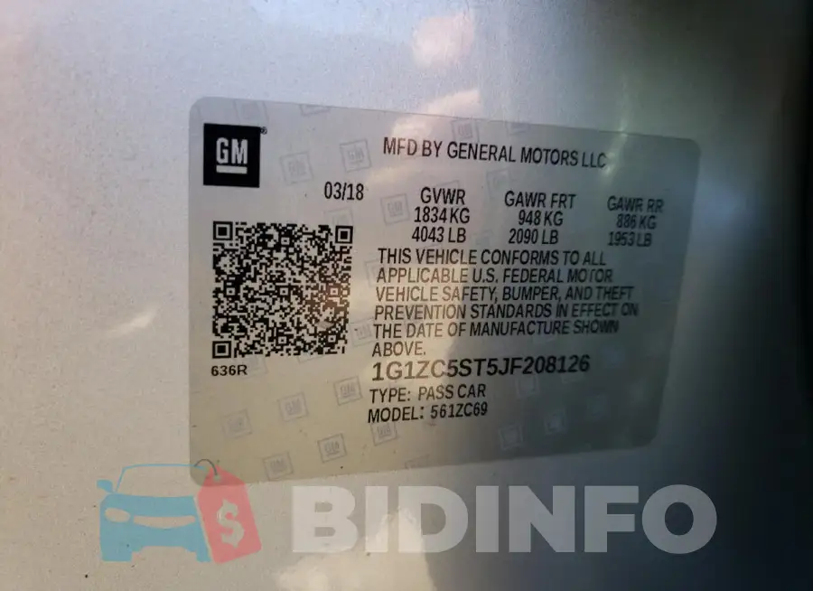 1G1ZC5ST5JF208126 Photo# 12