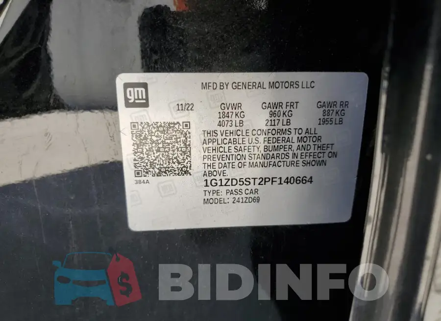 1G1ZD5ST2PF140664 Photo# 12