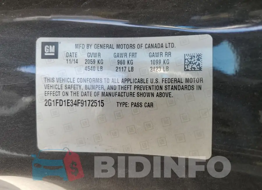 2G1FD1E34F9172515 Photo# 13