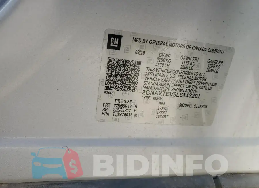 2GNAXTEV9L6143201 Photo# 13