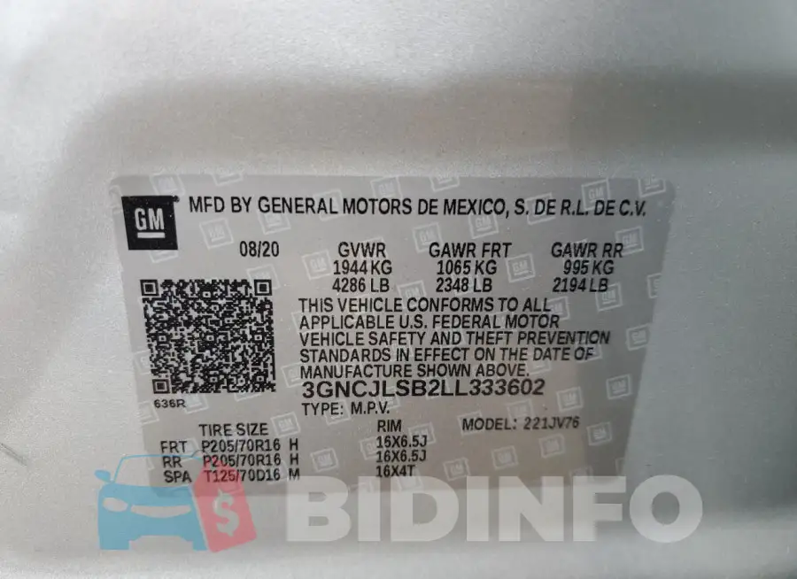 3GNCJLSB2LL333602 Photo# 13