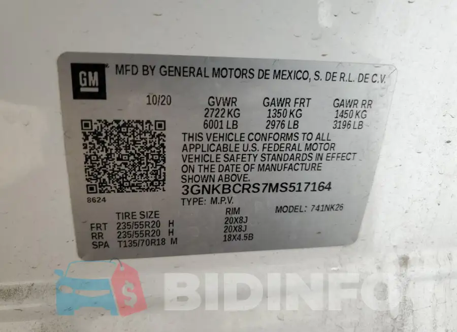 3GNKBCRS7MS517164 Photo# 12