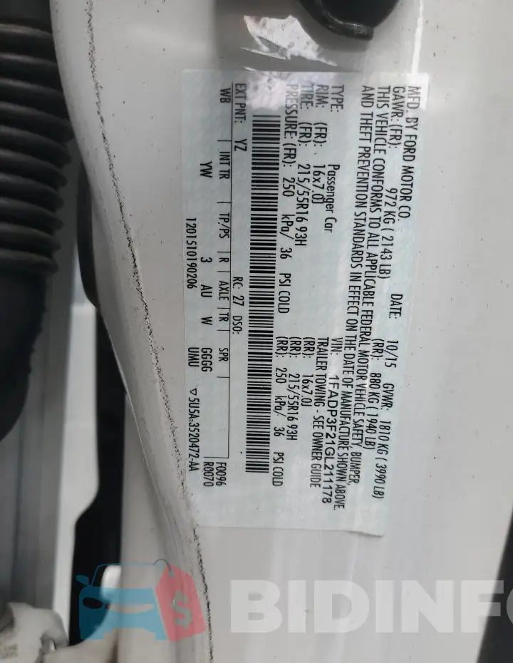 1FADP3F21GL211178 Photo# 12
