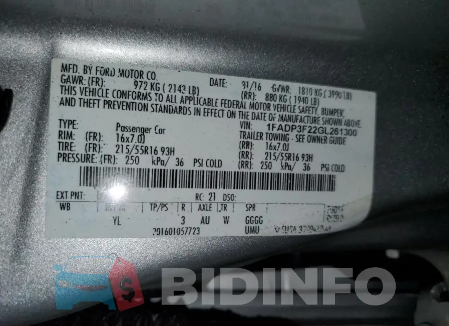 1FADP3F22GL261300 Photo# 12