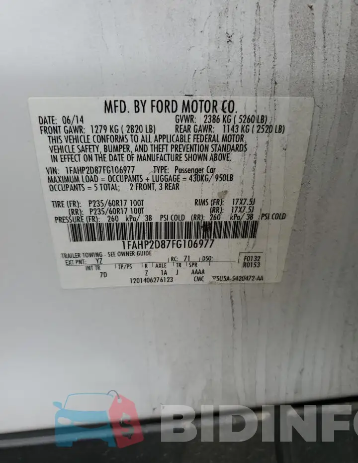 1FAHP2D87FG106977 Photo# 12