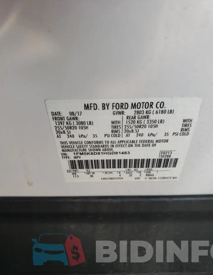 1FM5K8D81HGD81483 Photo# 13