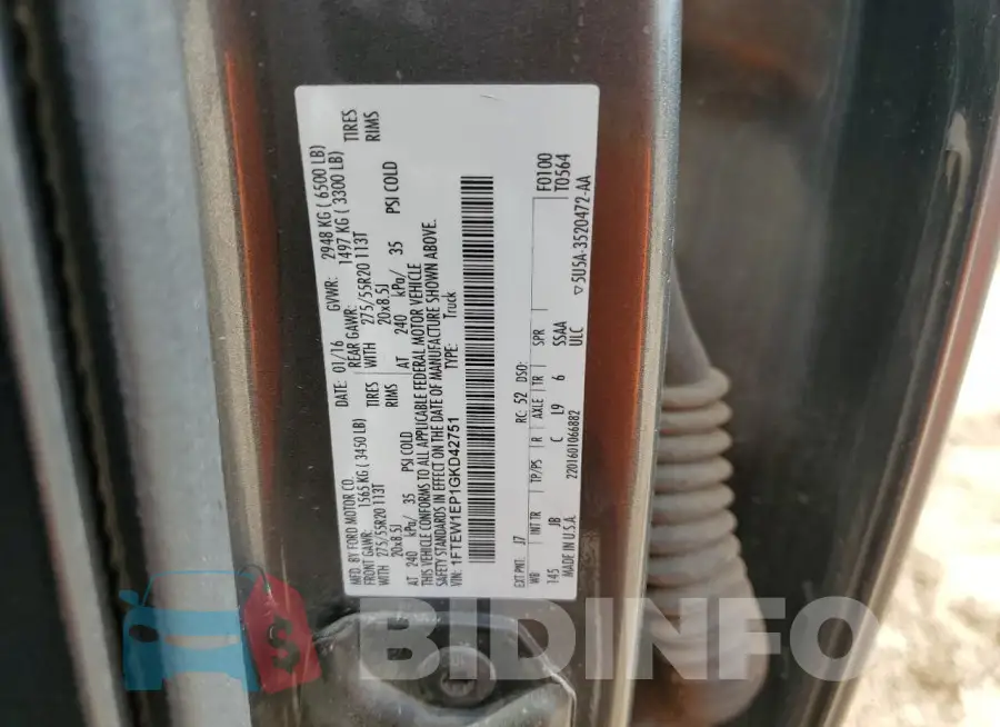 1FTEW1EP1GKD42751 Photo# 12