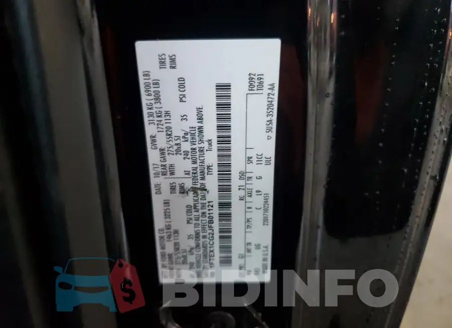 1FTEX1CG2JFB01121 Photo# 12