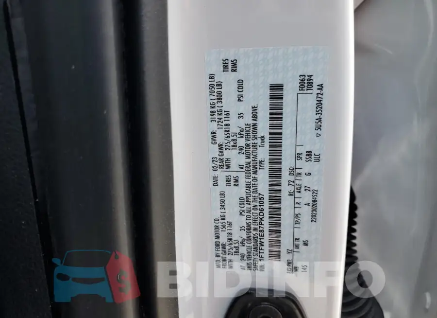 1FTFW1E87PKD61057 Photo# 12