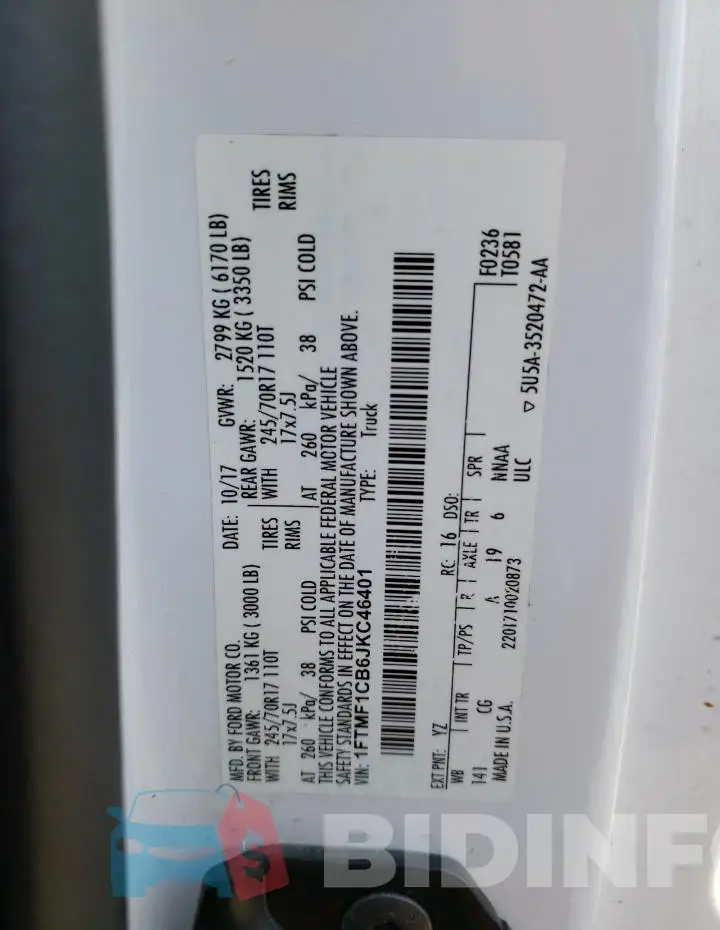 1FTMF1CB6JKC46401 Photo# 12