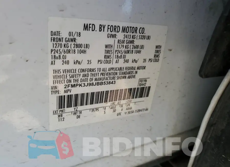2FMPK3J98JBB53843 Photo# 13
