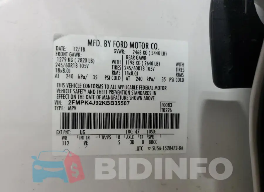 2FMPK4J92KBB35507 Photo# 13