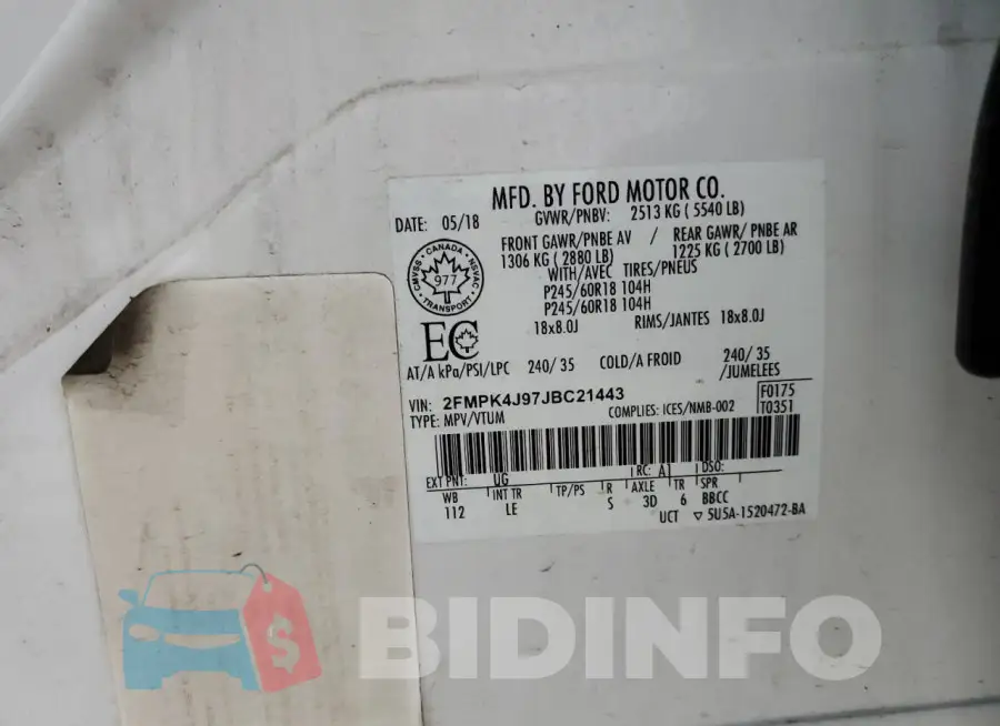 2FMPK4J97JBC21443 Photo# 14