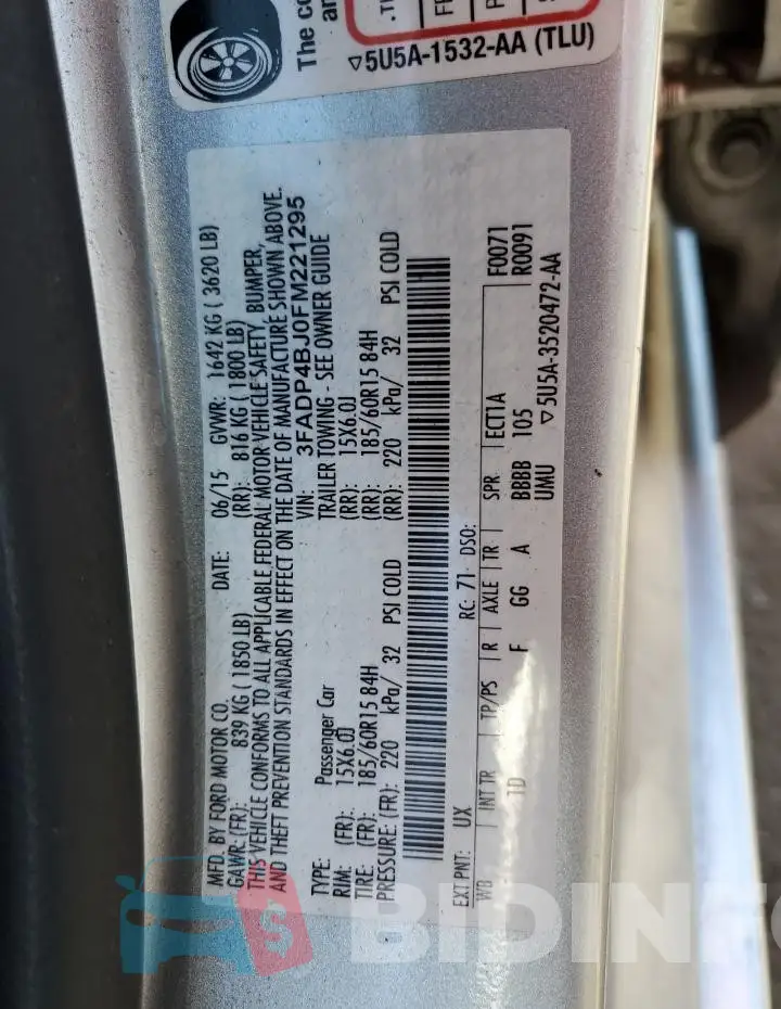 3FADP4BJ0FM221295 Photo# 12