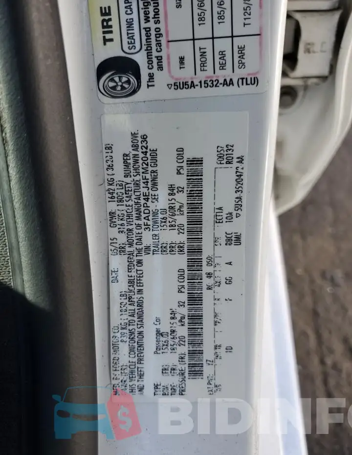 3FADP4EJ4FM204236 Photo# 12