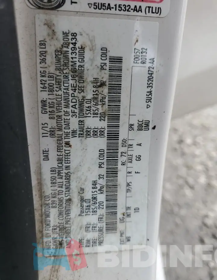 3FADP4EJ6GM139438 Photo# 12