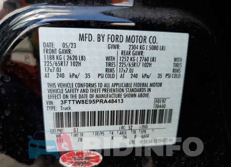 3FTTW8E95PRA48413 Photo# 12