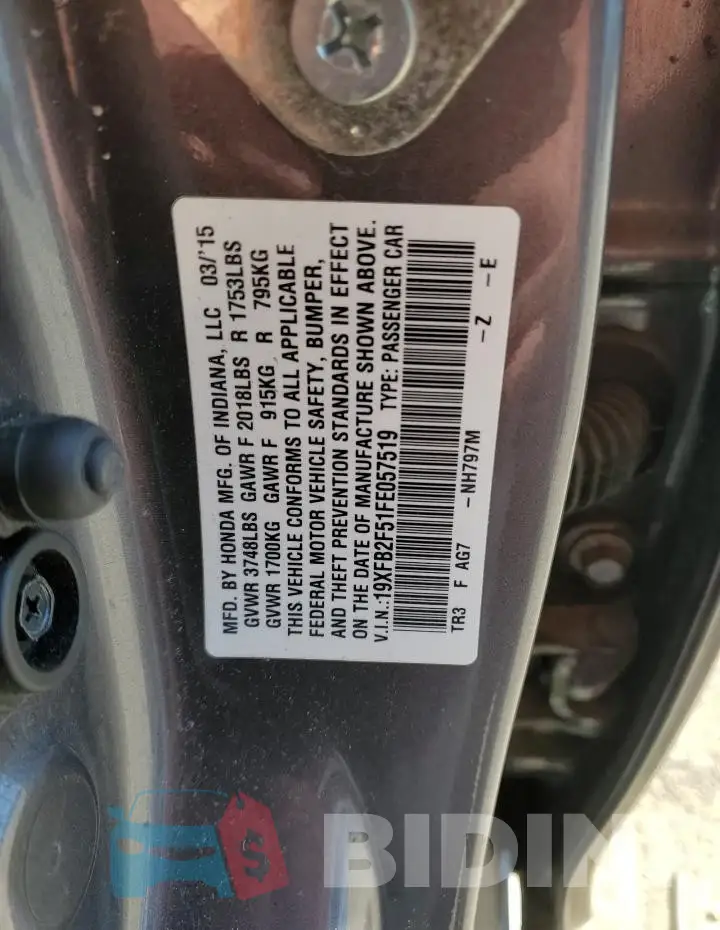 19XFB2F51FE057519 Photo# 12