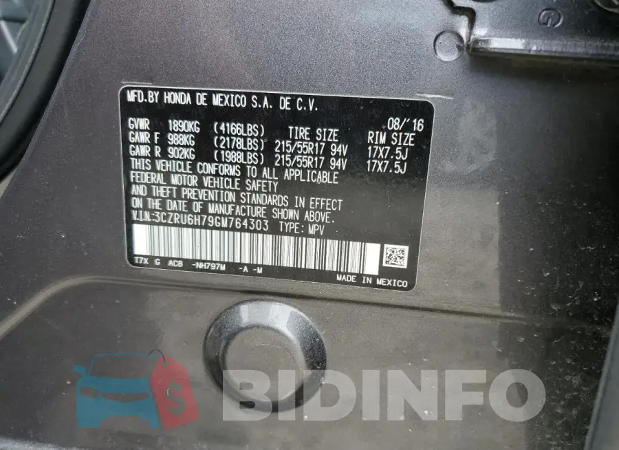3CZRU6H79GM764303 Photo# 13
