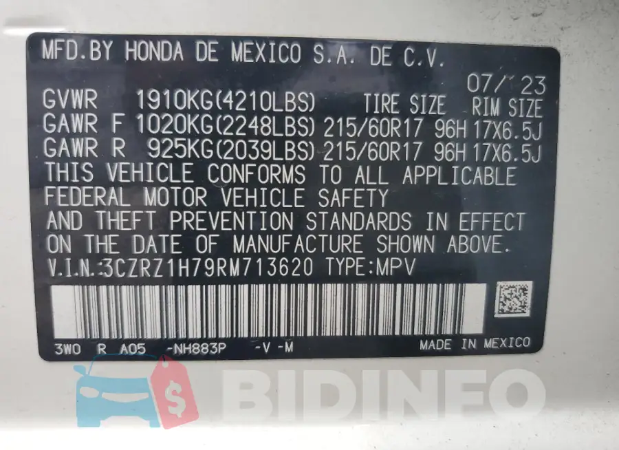 3CZRZ1H79RM713620 Photo# 13