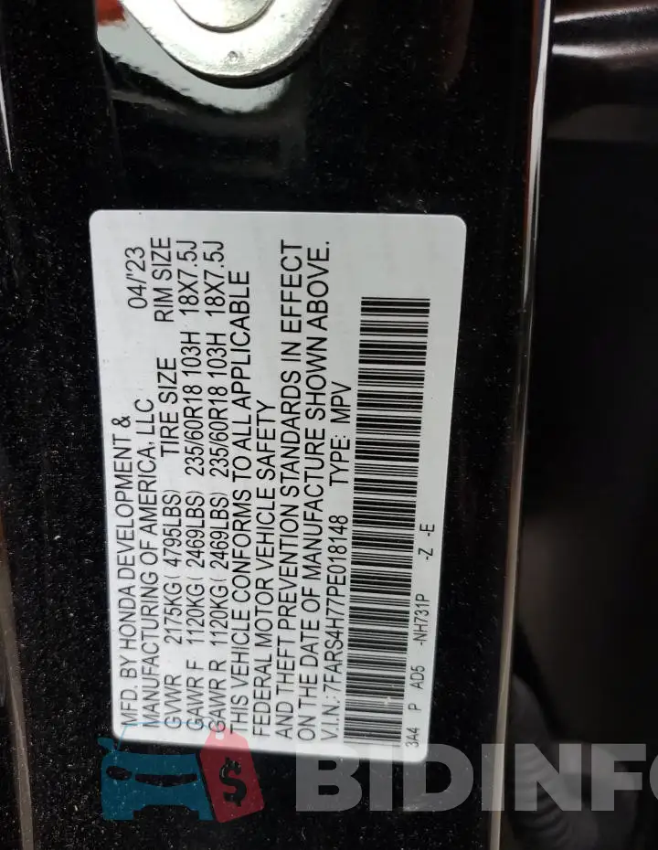 7FARS4H77PE018148 Photo# 13
