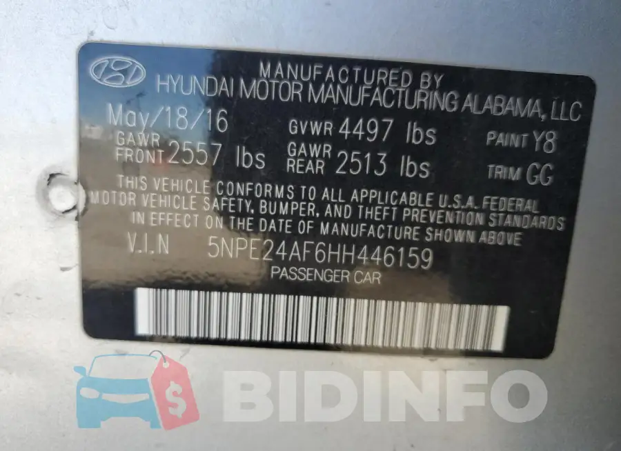 5NPE24AF6HH446159 Photo# 12