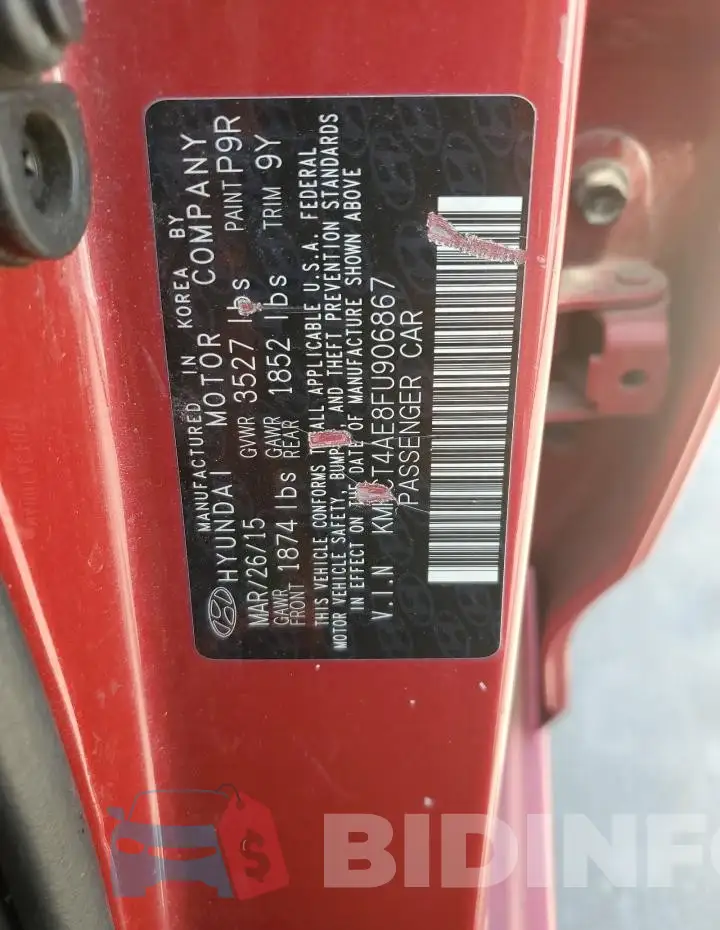 KMHCT4AE8FU906867 Photo# 13