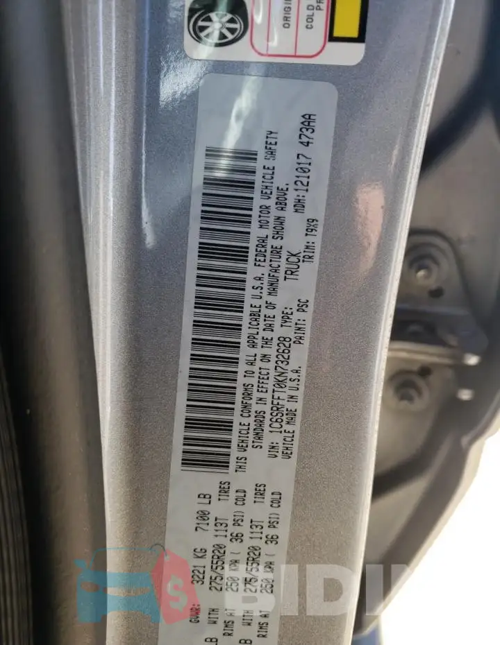 1C6SRFFT0KN732628 Photo# 12
