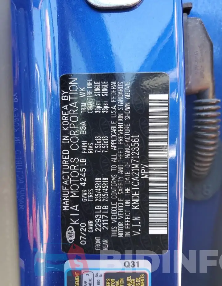 KNDETCA21M7123561 Photo# 14