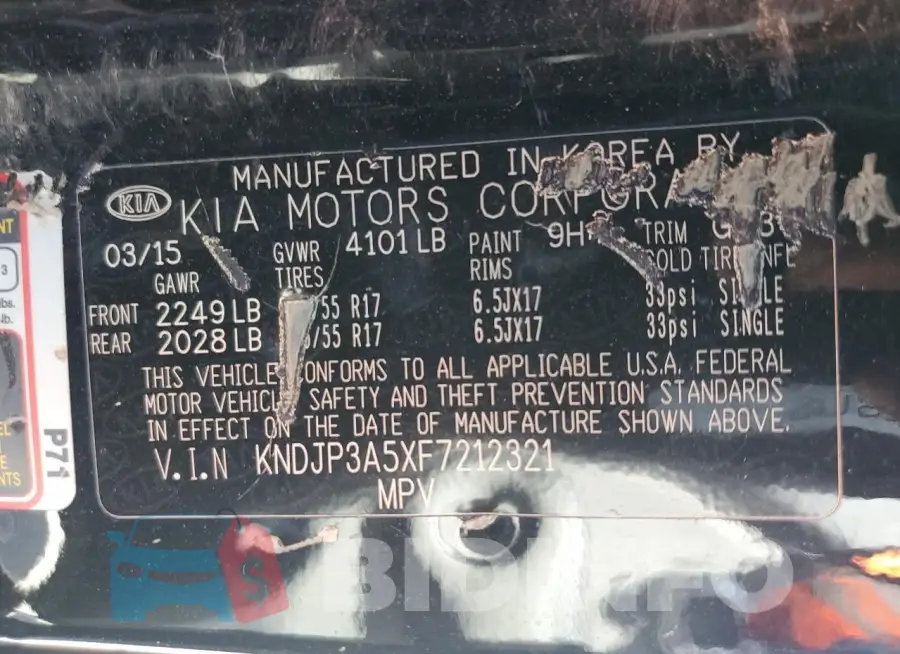 KNDJP3A5XF7212321 Photo# 13