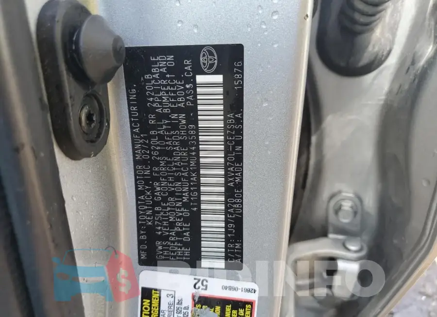4T1G11AK1MU443589 Photo# 13
