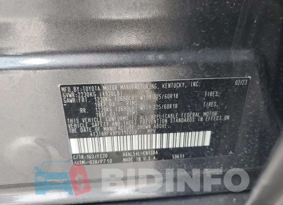 4T3T6RFV9PU112059 Photo# 13