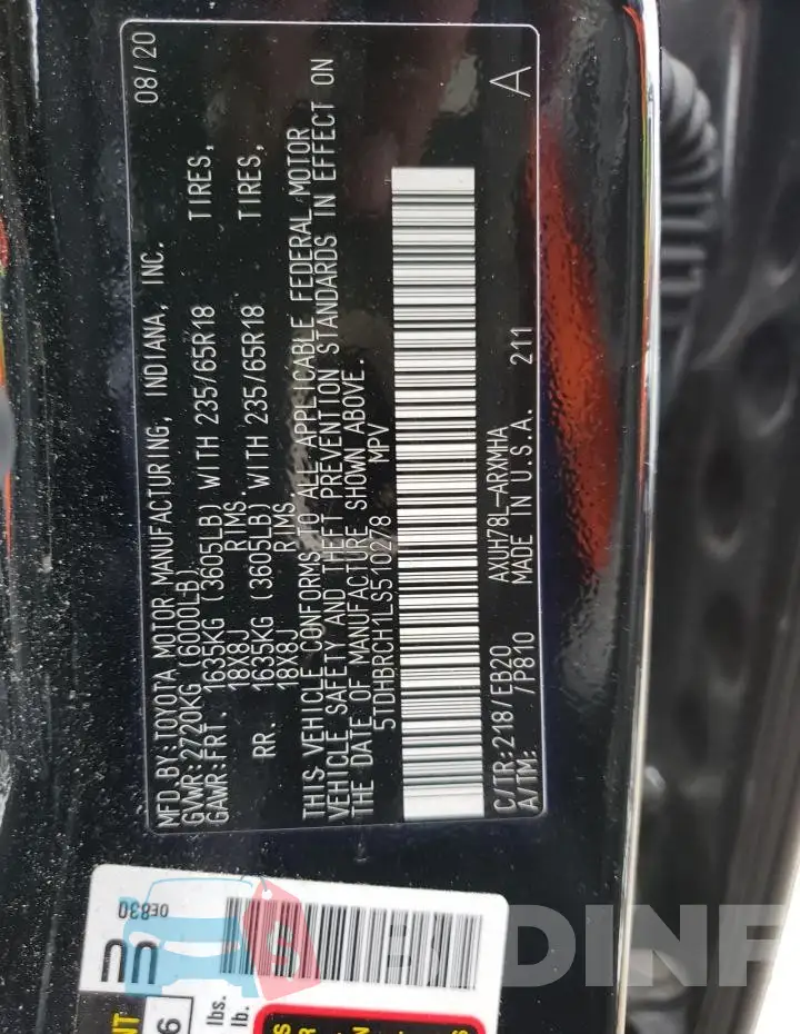 5TDHBRCH1LS510278 Photo# 14
