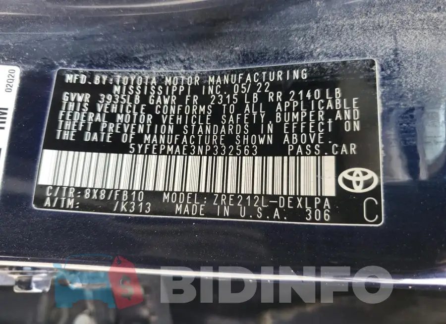 5YFEPMAE3NP332563 Photo# 13