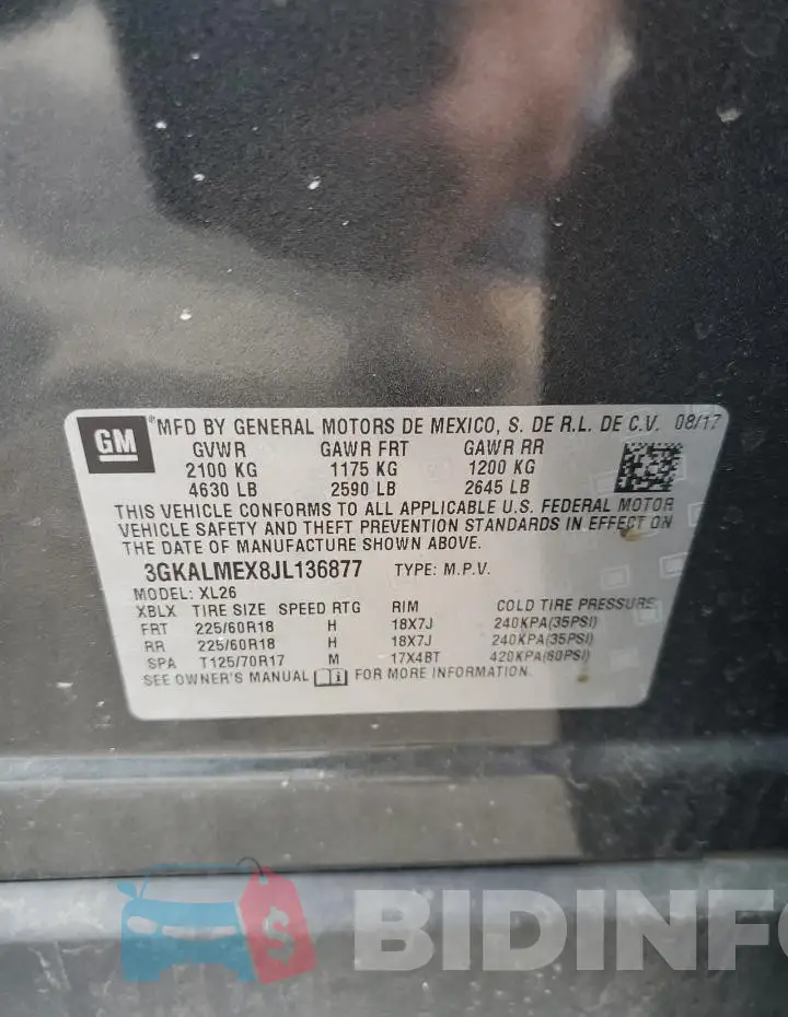 3GKALMEX8JL136877 Photo# 13