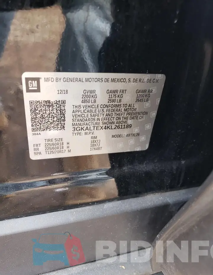 3GKALTEX4KL261189 Photo# 13