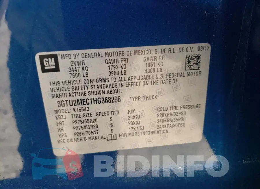 3GTU2MEC7HG368298 Photo# 12