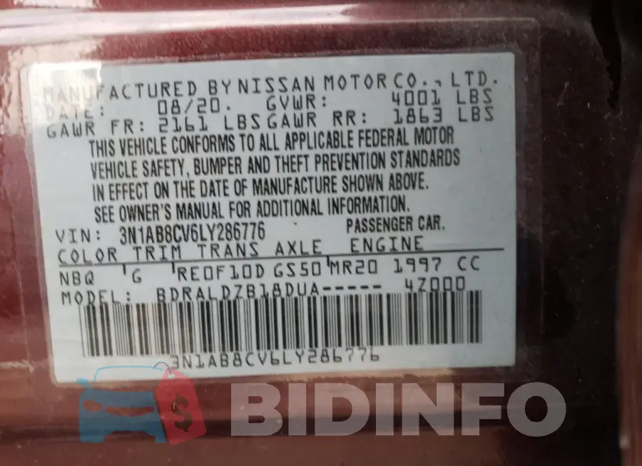 3N1AB8CV6LY286776 Photo# 13