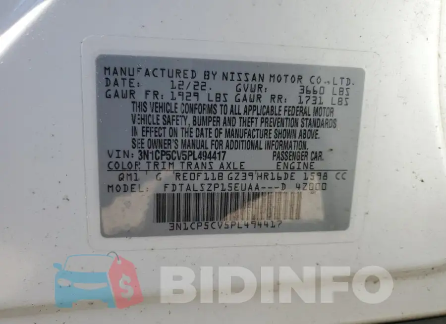 3N1CP5CV5PL494417 Photo# 13