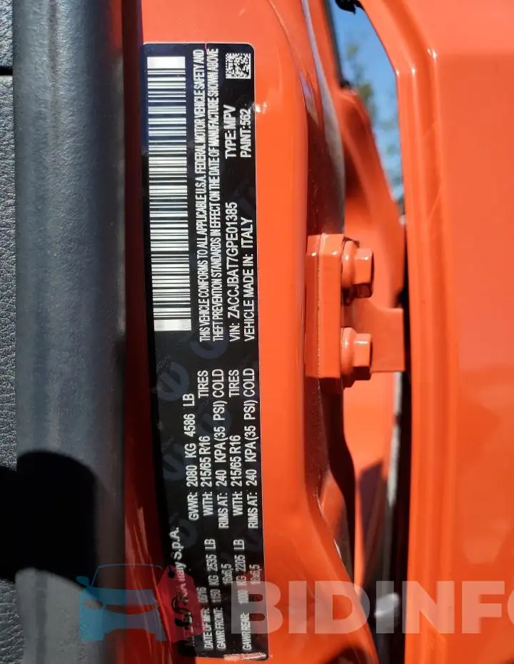ZACCJBAT7GPE01385 Photo# 14