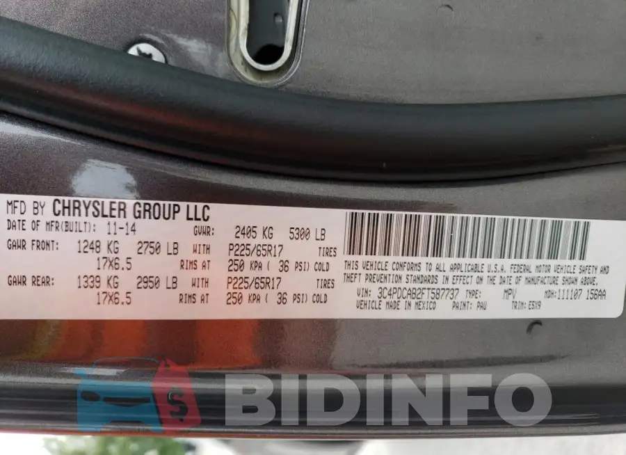 3C4PDCAB2FT587737 Photo# 13