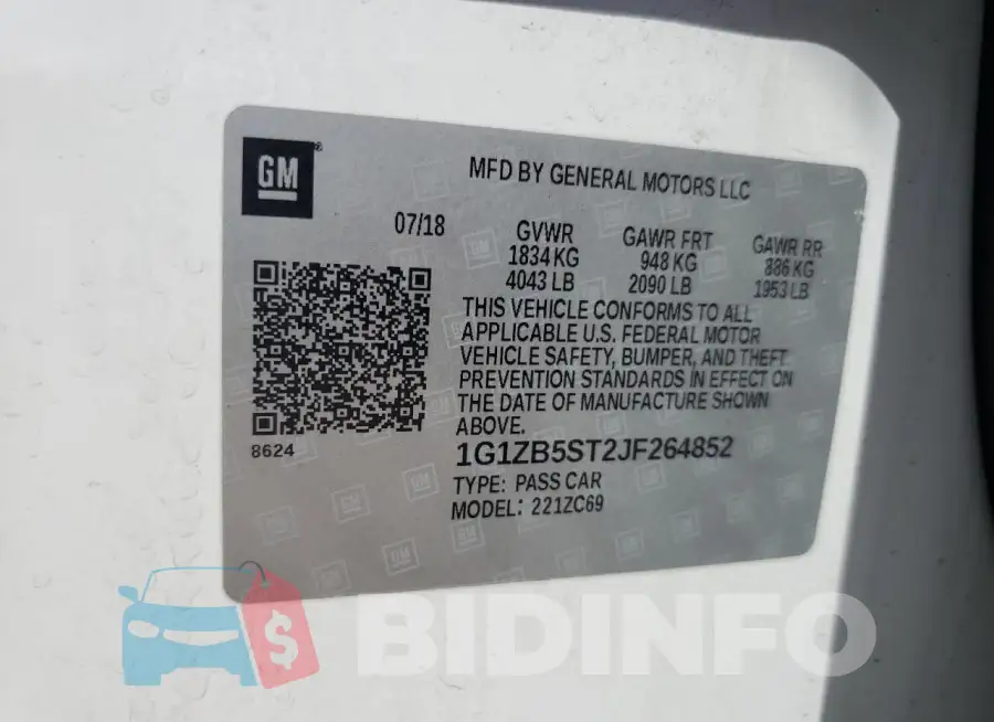 1G1ZB5ST2JF264852 Photo# 13