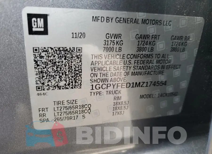 1GCPYFED1MZ174554 Photo# 13