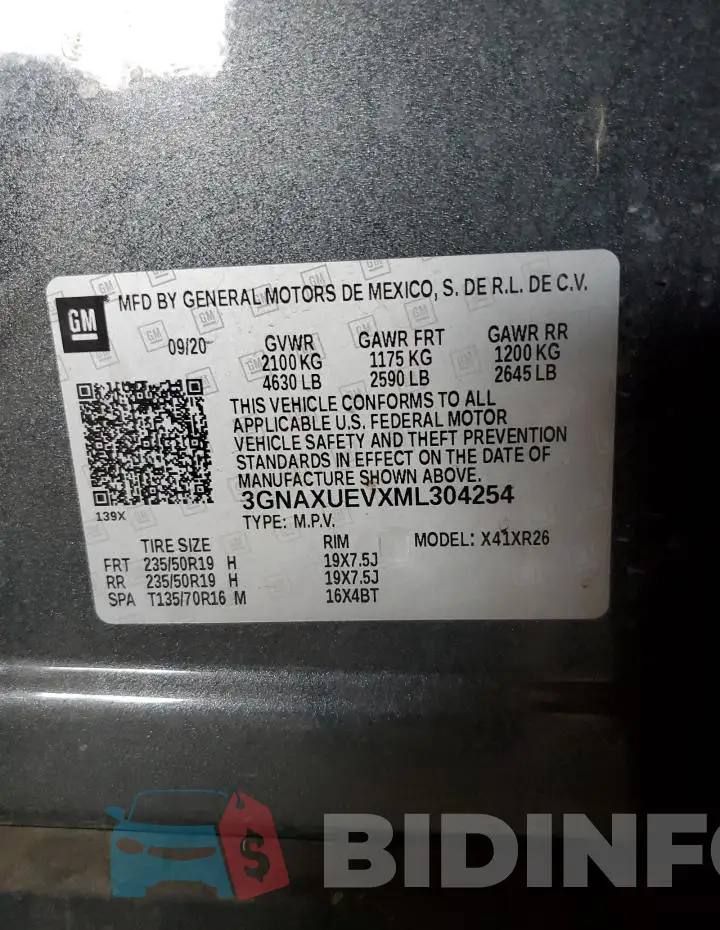 3GNAXUEVXML304254 Photo# 12