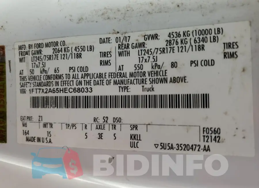 1FT7X2A65HEC68033 Photo# 12