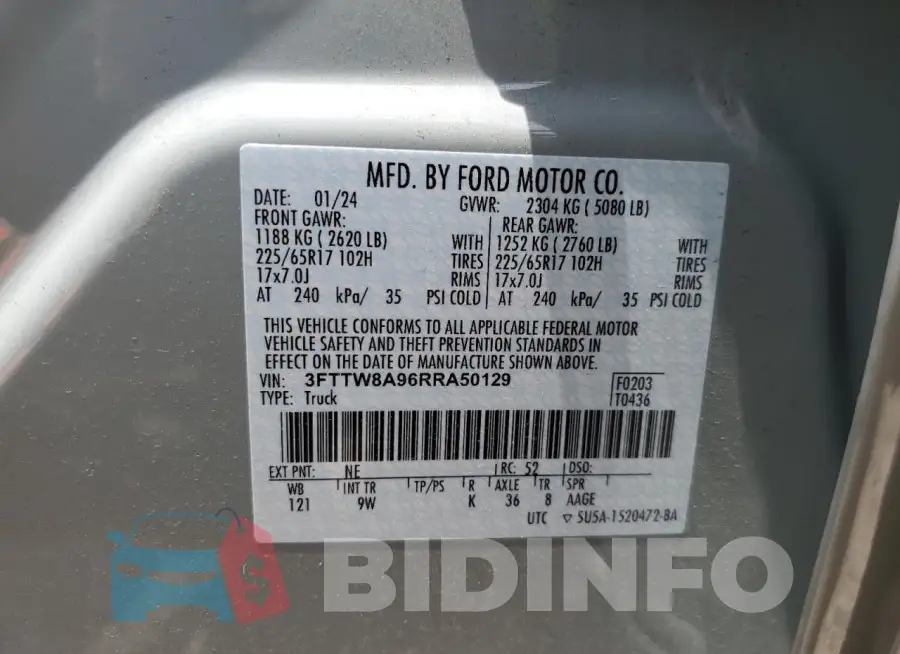 3FTTW8A96RRA50129 Photo# 13