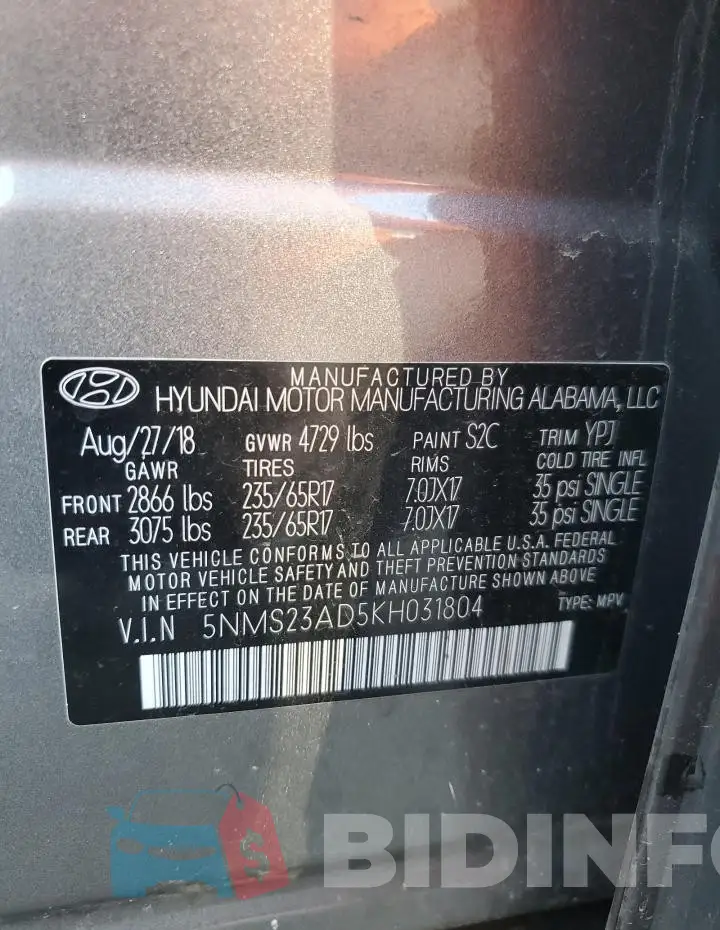 5NMS23AD5KH031804 Photo# 12
