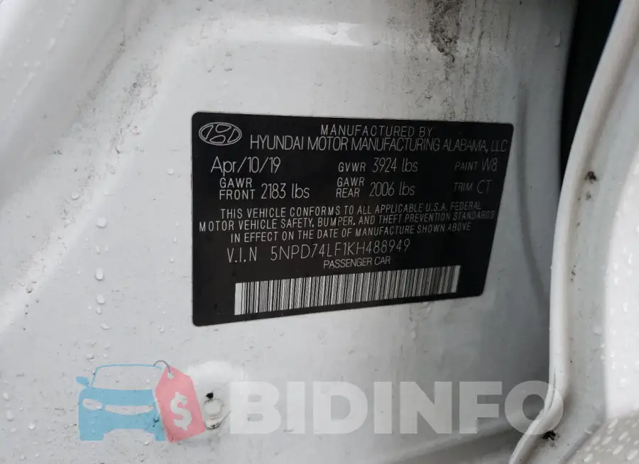 5NPD74LF1KH488949 Photo# 12