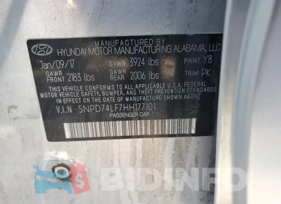 5NPD74LF7HH177101 Photo# 13