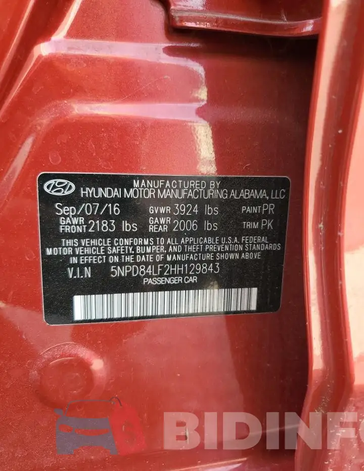 5NPD84LF2HH129843 Photo# 12
